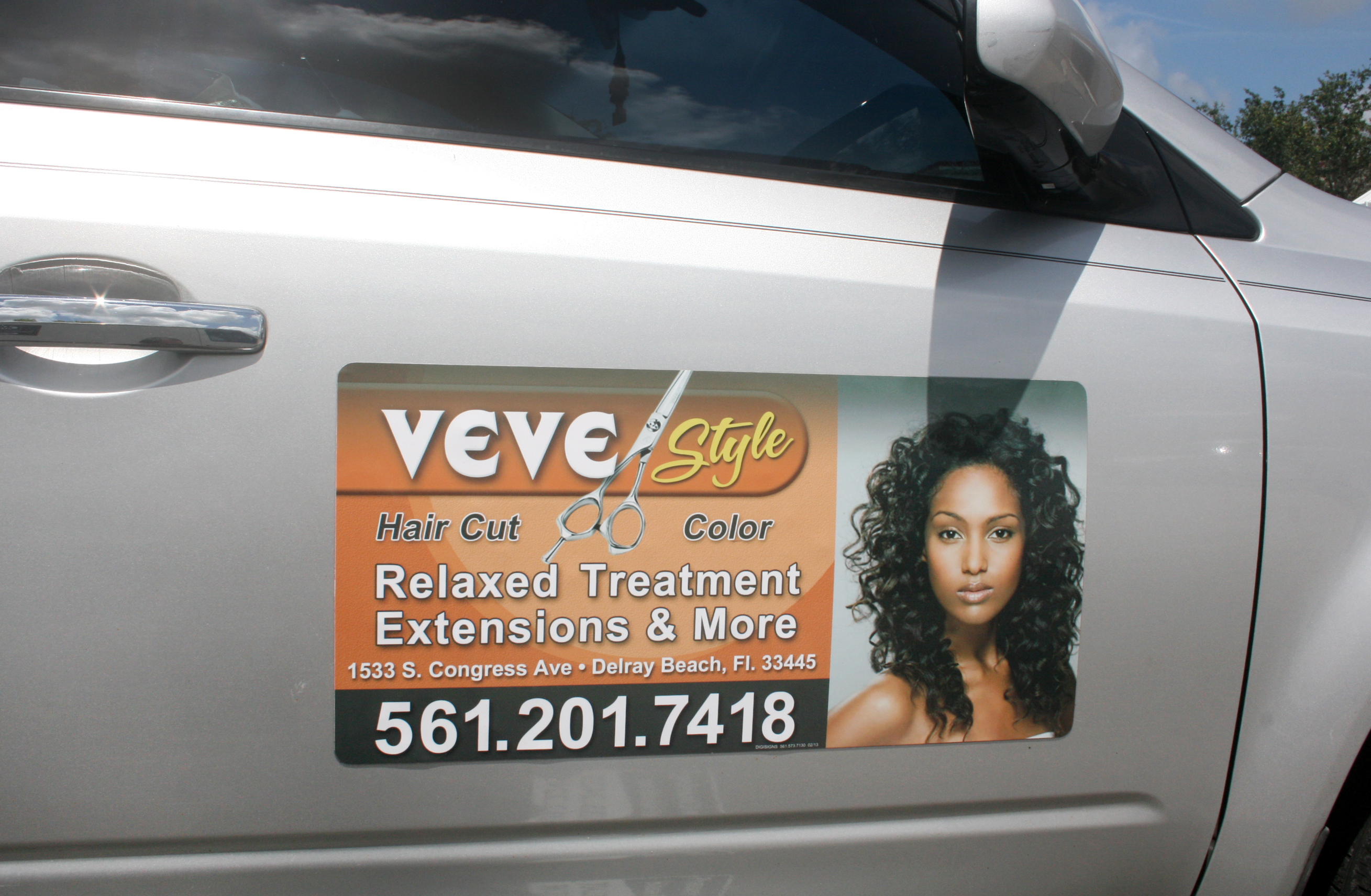 Professional car magnet signage example
